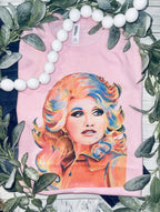 Retro Colorful Dolly Graphic Tee - Petal Pink T-Shirt