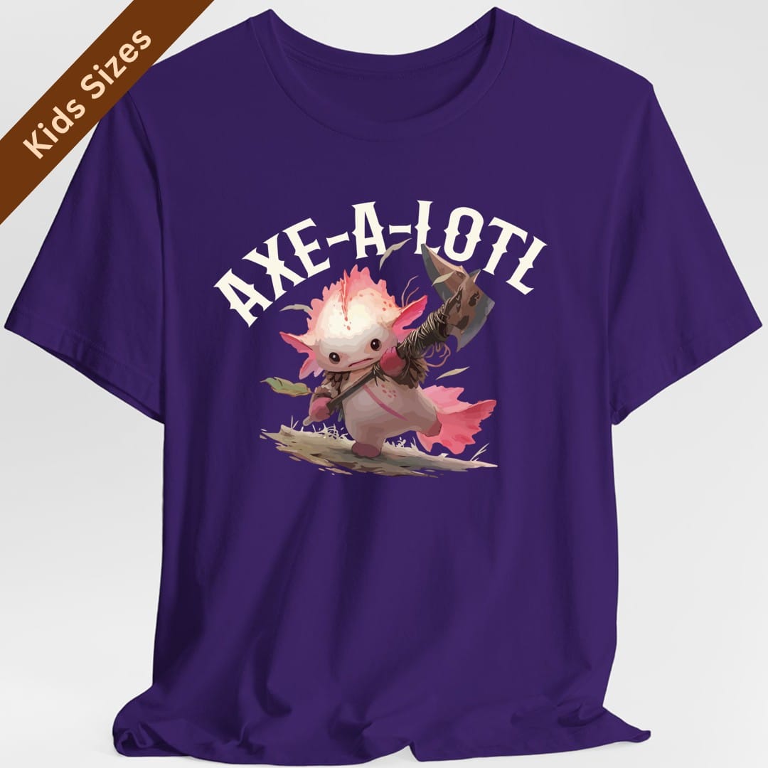 Axe-A-Lotl Funny Axolotl D&D Kids T-Shirt