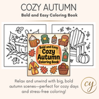 Cozy Autumn Coloring Book – Bold & Easy (92 Pages, PDF)