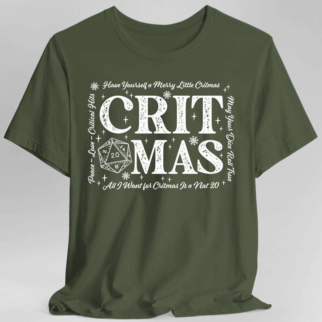 Critmas Word Art D20 T-Shirt