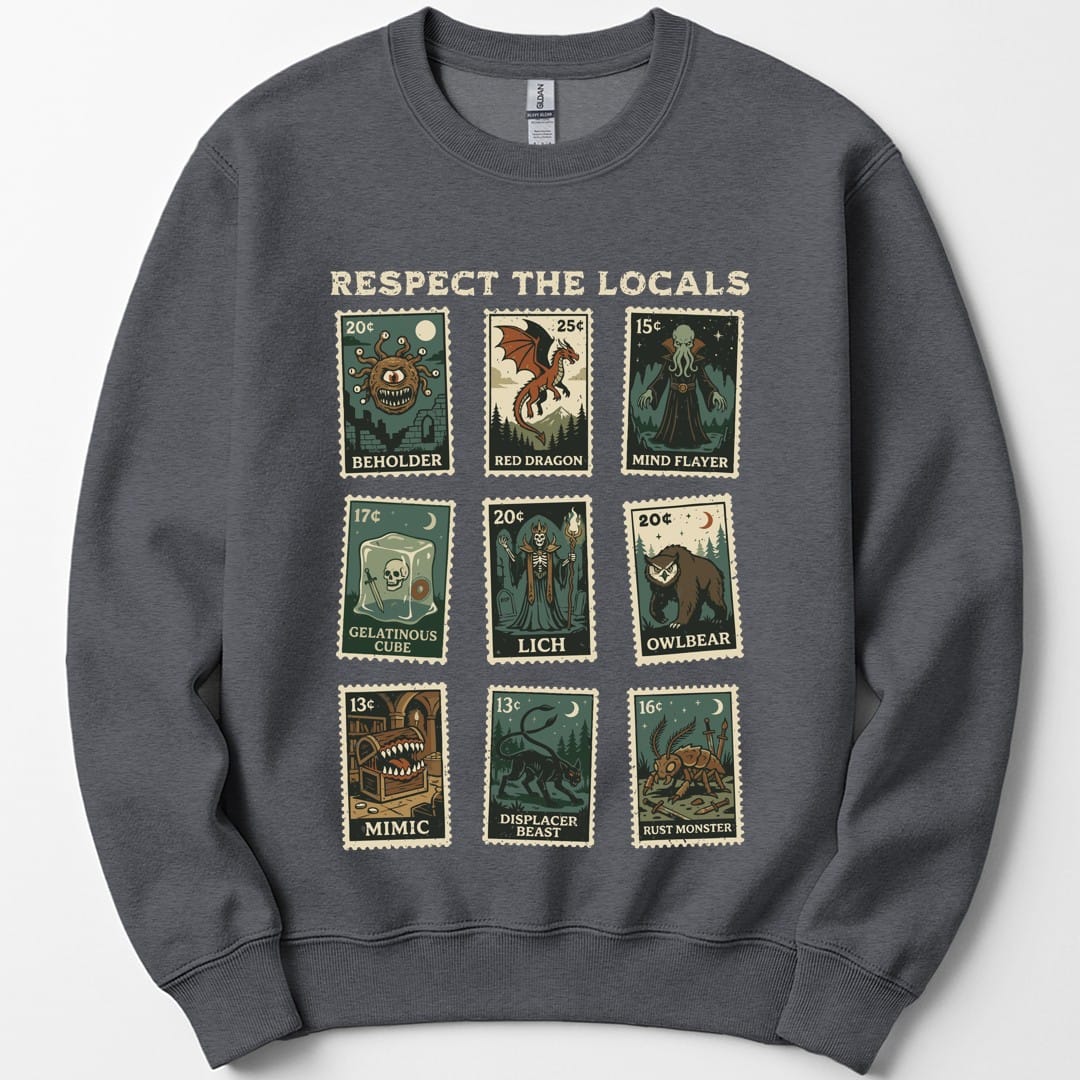 D&D Monsters Respect the Locals Stamp Sweatshirt