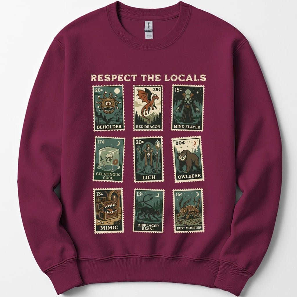 D&D Monsters Respect the Locals Stamp Sweatshirt