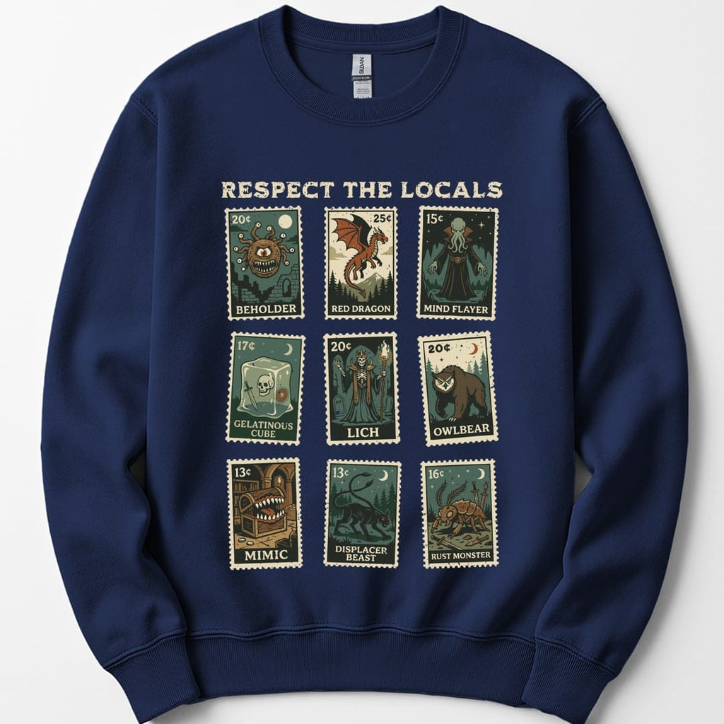 D&D Monsters Respect the Locals Stamp Sweatshirt