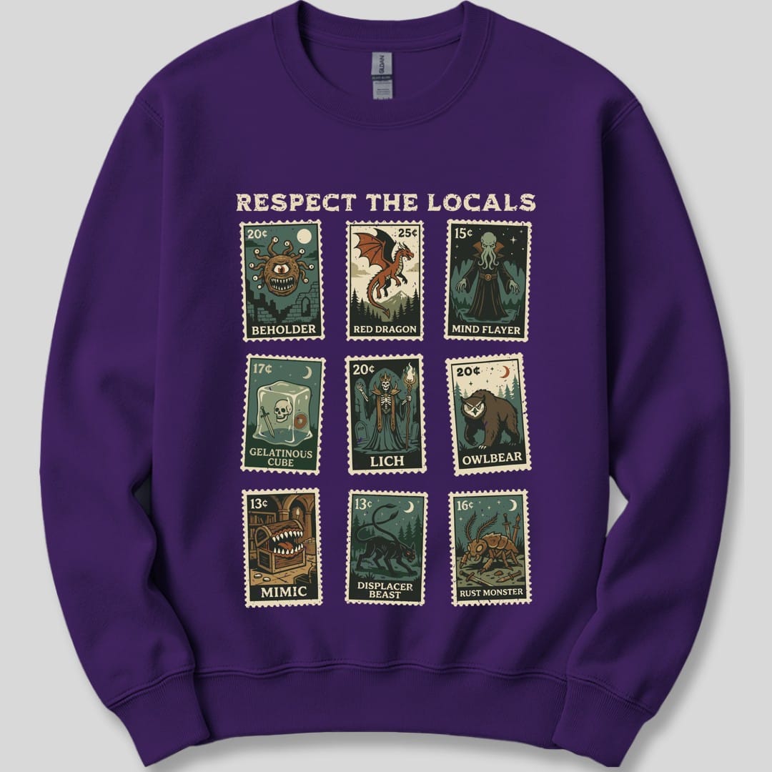 D&D Monsters Respect the Locals Stamp Sweatshirt