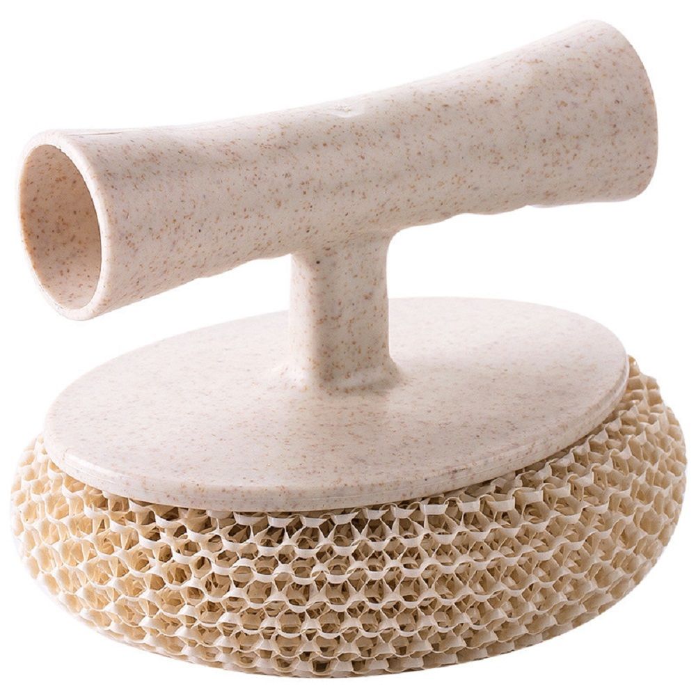 Bamboo Fiber Kitchen Cleaning Brush with Handle Magic Washing Pot Brush Sink Dish Cleaner Household Cleaning Tool Esg17392(D0101