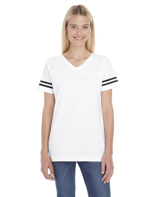 Ladies Football T-Shirt - BLAcK WHITE - 2XL(D0102H2HE3g)