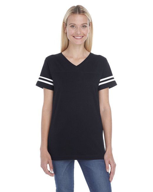 Ladies Football T-Shirt - BLAcK WHITE - 2XL(D0102H2HE4U)