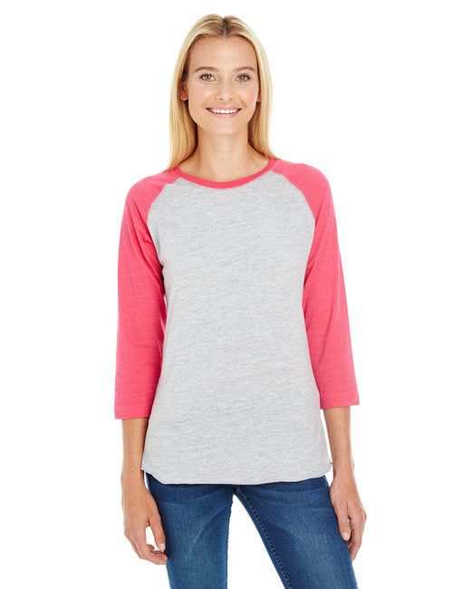 Ladies Baseball T-Shirt - WHITE NAVY RED - L(D0102H2HEEA)