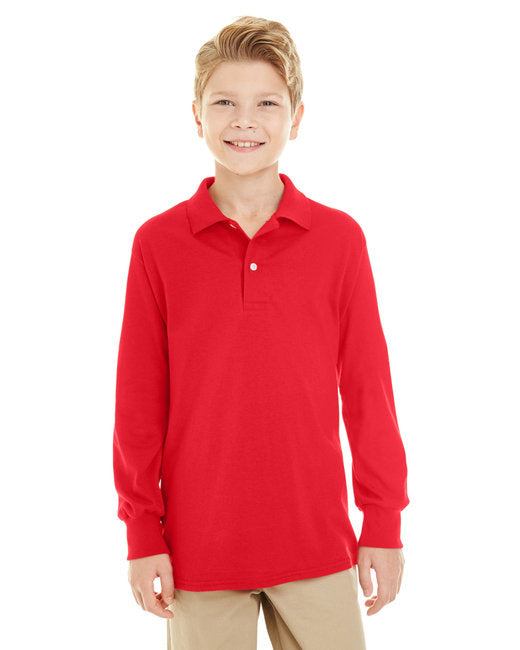 Youth SpotShieldong-Sleeve Jersey Polo - ROYAL - M(D0102H2HHWY)