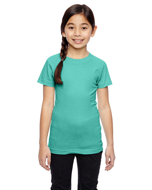 girls Fine Jersey T-Shirt - AQUA - XS(D0102H2HRZY)