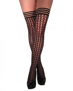Kix'ies Mimi Dot Fishnet Polka Dot Thigh High Black C(D0102H5GZZW.)