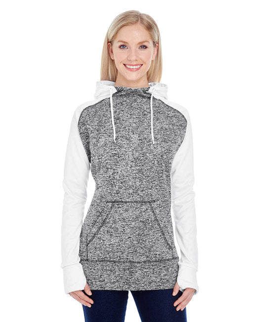 Ladies colorblock cosmic Hooded Sweatshirt - cHRcL FLK BLcK - S(D0102H76208)