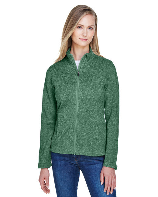 Ladies Bristol Full-Zip Sweater Fleece Jacket - gREY HEATHER - XS(D0102H763YP)