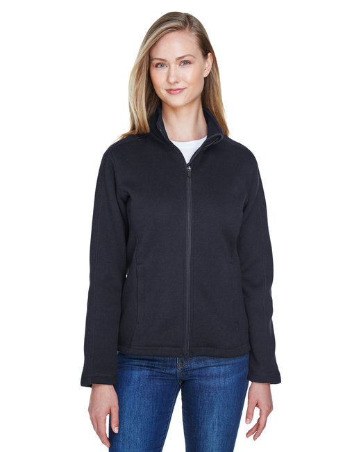 Ladies Bristol Full-Zip Sweater Fleece Jacket - gREY HEATHER - XS(D0102H763Z2)
