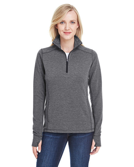 Ladies Omega Stretch Quarter-Zip - cHARcOAL TRBLND - S(D0102H769KX)