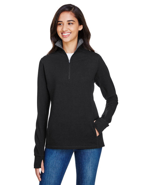Ladies Omega Stretch Quarter-Zip - cHARcOAL TRBLND - S(D0102H769N8)