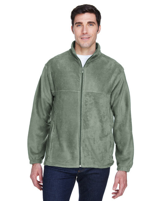 Mens 8 oz Full-Zip Fleece - BLAcK - 5XL(D0102H76FH2)