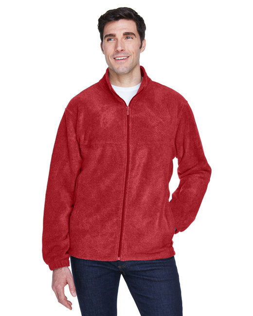 Mens 8 oz Full-Zip Fleece - BLAcK - 5XL(D0102H76FH6)