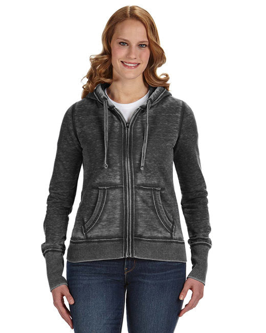 Ladies Zen Full-Zip Fleece Hooded Sweatshirt - cEMENT - XS(D0102H76I8J)