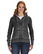 Ladies Zen Full-Zip Fleece Hooded Sweatshirt - cEMENT - XS(D0102H76I8J)