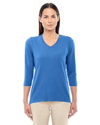 Ladies Perfect FitBracelet-Length V-Neck Top - WHITE - XS(D0102H76K7J)