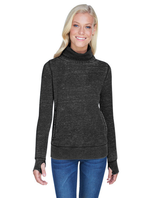 Ladies Zen Fleece cowl Neck - cEMENT - S(D0102H76LPJ)