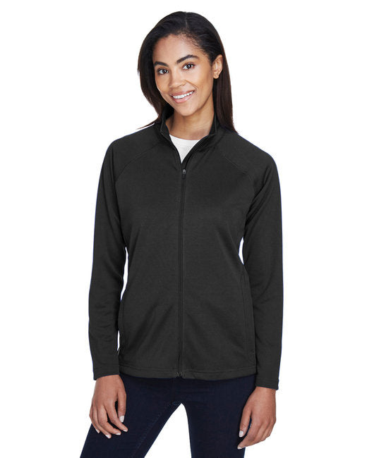 Ladies Stretch Tech-Shell compass Full-Zip - DK gREY HEATHER - S(D0102H76N9J)