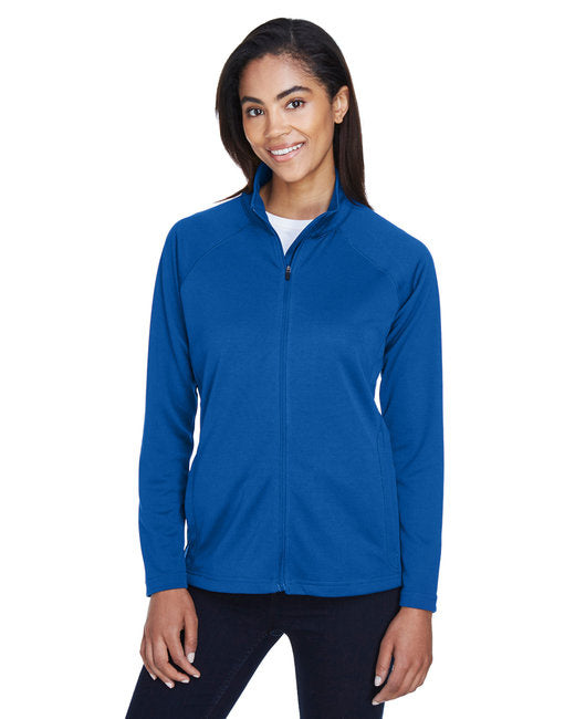 Ladies Stretch Tech-Shell compass Full-Zip - DK gREY HEATHER - S(D0102H76NP2)