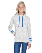 Ladies Melange Scuba Neck Sweatshirt - WHITE BLAcK - S(D0102H76QB8)