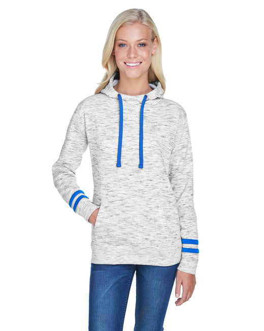 Ladies Melange Scuba Neck Sweatshirt - WHITE BLAcK - S(D0102H76QJ6)