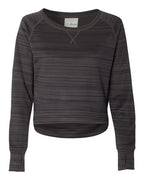 Ladies Odyssey Striped Poly Fleece Hi-Lo crew - gRANITE STRIPE - S(D0102H76QSX)