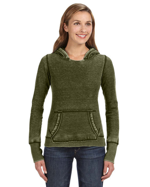 Ladies Zen Pullover Fleece Hooded Sweatshirt - cEMENT - XS(D0102H76SLJ)