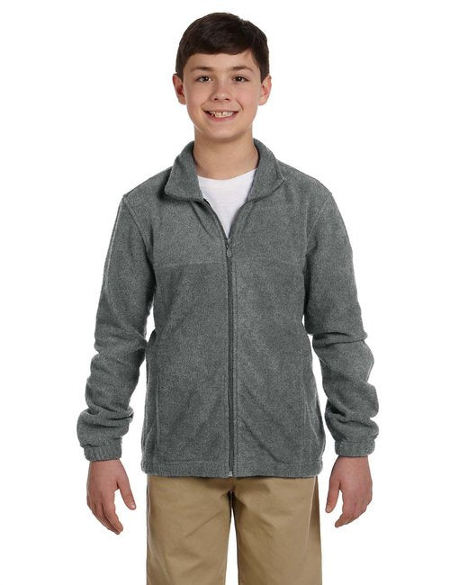 Youth 8 oz Full-Zip Fleece - SAFETY YELLOW - S(D0102H76TYX)