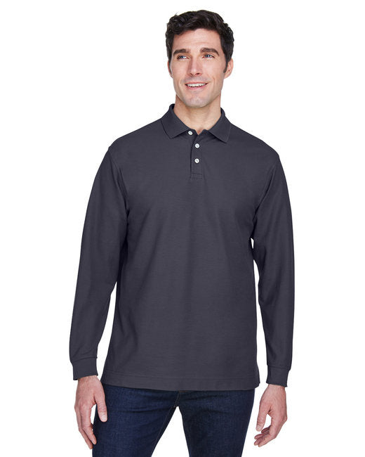 Mens Pima Piqu Long-Sleeve Polo - BLAcK - S(D0102H76W46)