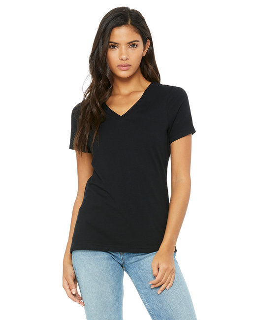 Ladies Relaxed Jersey V-Neck T-Shirt - BERRY - S(D0102H782J8)