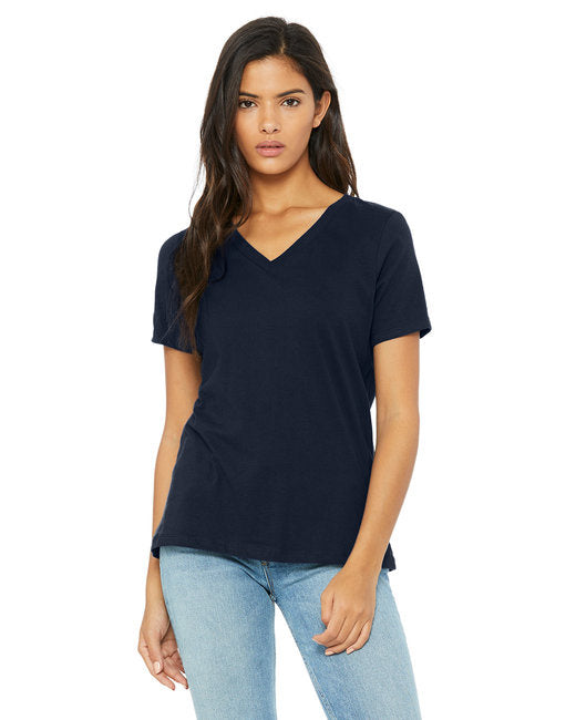 Ladies Relaxed Jersey V-Neck T-Shirt - BERRY - S(D0102H782QT)