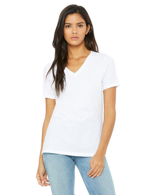 Ladies Relaxed Jersey V-Neck T-Shirt - BERRY - S(D0102H782QX)