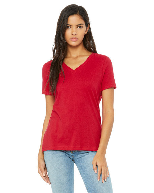 Ladies Relaxed Jersey V-Neck T-Shirt - BERRY - S(D0102H782V6)
