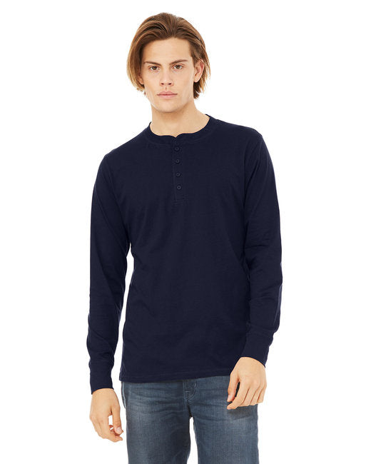 Mens Jersey Long-Sleeve Henley - WHITE - S(D0102H785F2)