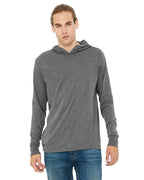 Unisex Jersey Long-Sleeve Hoodie - HEATHER NAVY - XS(D0102H789RJ)