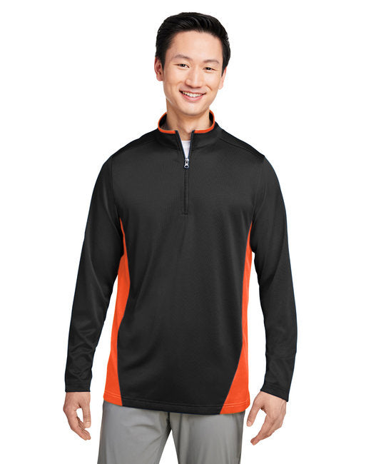 Mens Flash Snag Protection Plus IL colorblock Quarter-Zip - BLAcK SUNRY YLW - S(D0102H789TX)