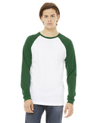 Mens Jersey Long-Sleeve Baseball T-Shirt - BABY BLUE NAVY - S(D0102H78DSJ)