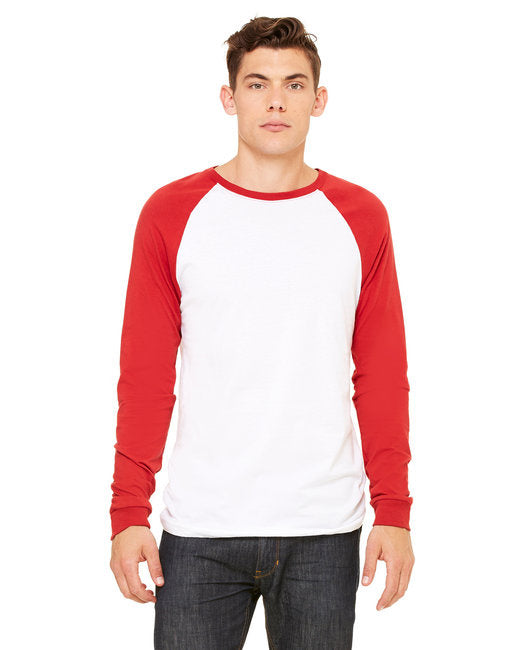Mens Jersey Long-Sleeve Baseball T-Shirt - BABY BLUE NAVY - S(D0102H78DXX)