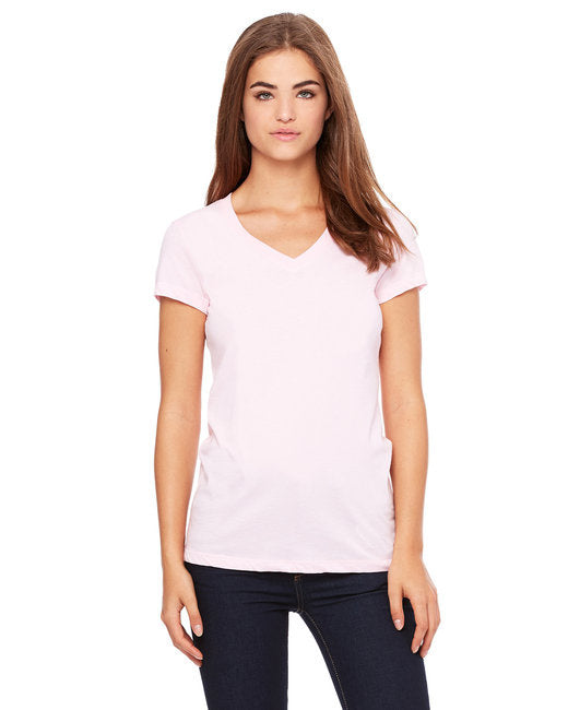 Ladies Jersey Short-Sleeve V-Neck T-Shirt - DARK gRY HEATHER - S(D0102H78F06)
