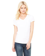 Ladies Jersey Short-Sleeve V-Neck T-Shirt - DARK gRY HEATHER - S(D0102H78F1J)