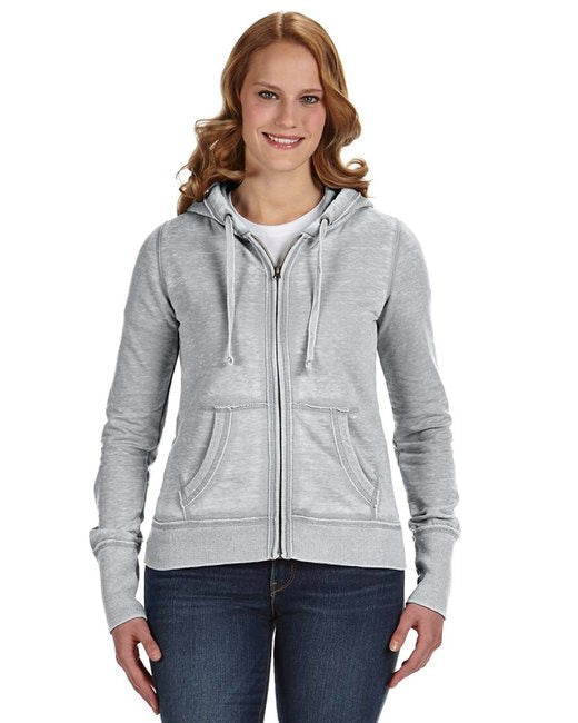 Ladies Zen Full-Zip Fleece Hooded Sweatshirt - cEMENT - XS(D0102H78FDX)