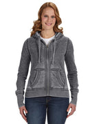 Ladies Zen Full-Zip Fleece Hooded Sweatshirt - cEMENT - XS(D0102H78FMJ)
