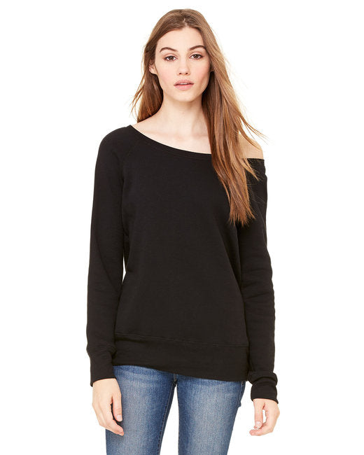 Ladies Sponge Fleece Wide Neck Sweatshirt - DEEP HTHR BLAcK - 2XL(D0102H78gYT)