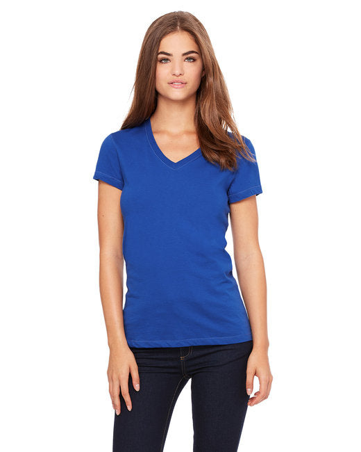 Ladies Jersey Short-Sleeve V-Neck T-Shirt - DARK gRY HEATHER - S(D0102H78IL6)