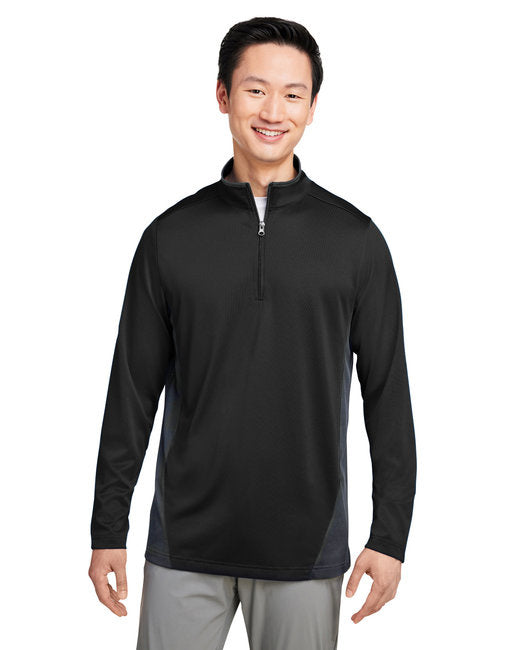 Mens Flash Snag Protection Plus IL colorblock Quarter-Zip - BLAcK SUNRY YLW - S(D0102H78IR2)